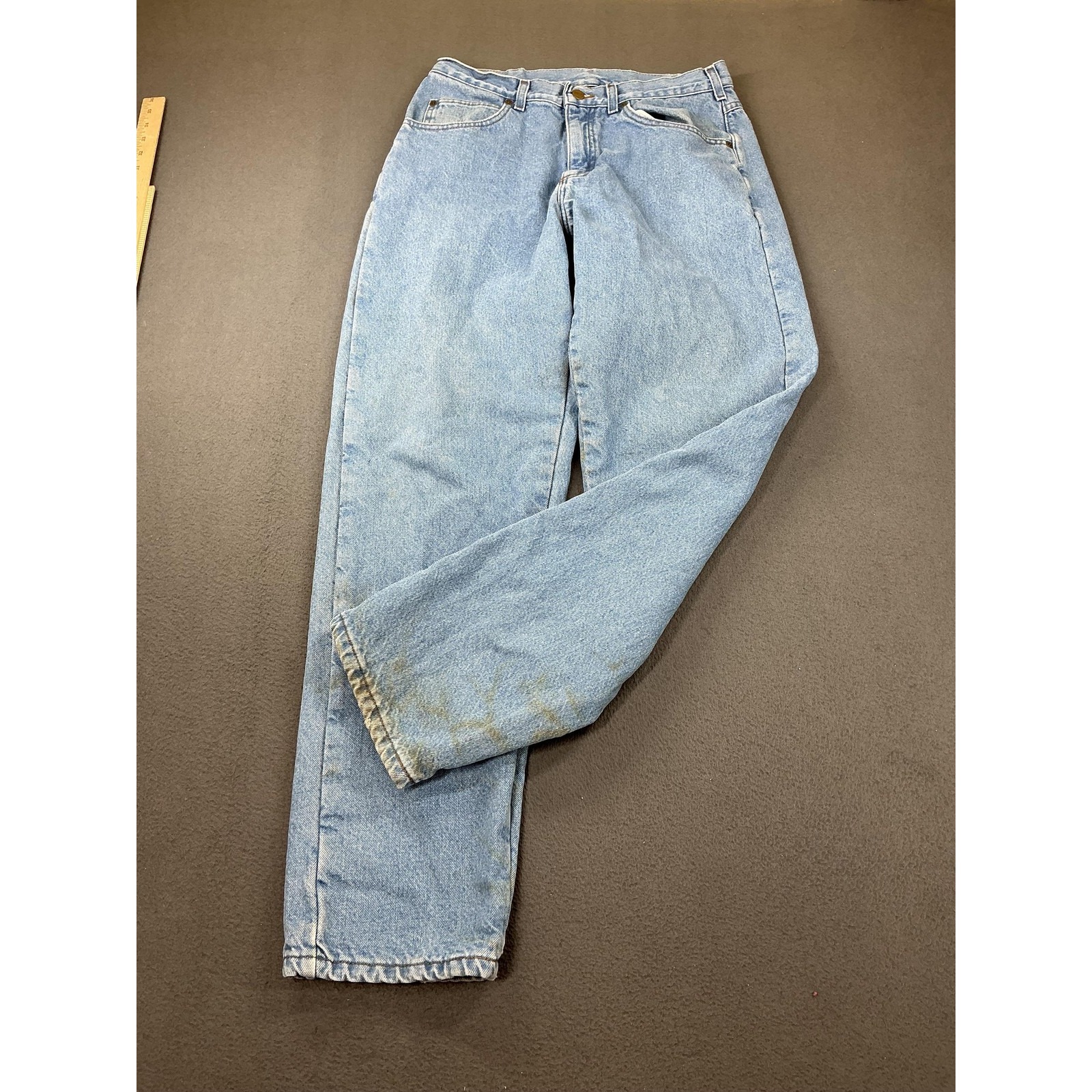 Vintage L.L. Bean Jeans Mens 34x34 Light Blue Flannel Lined Straight Usa 90s